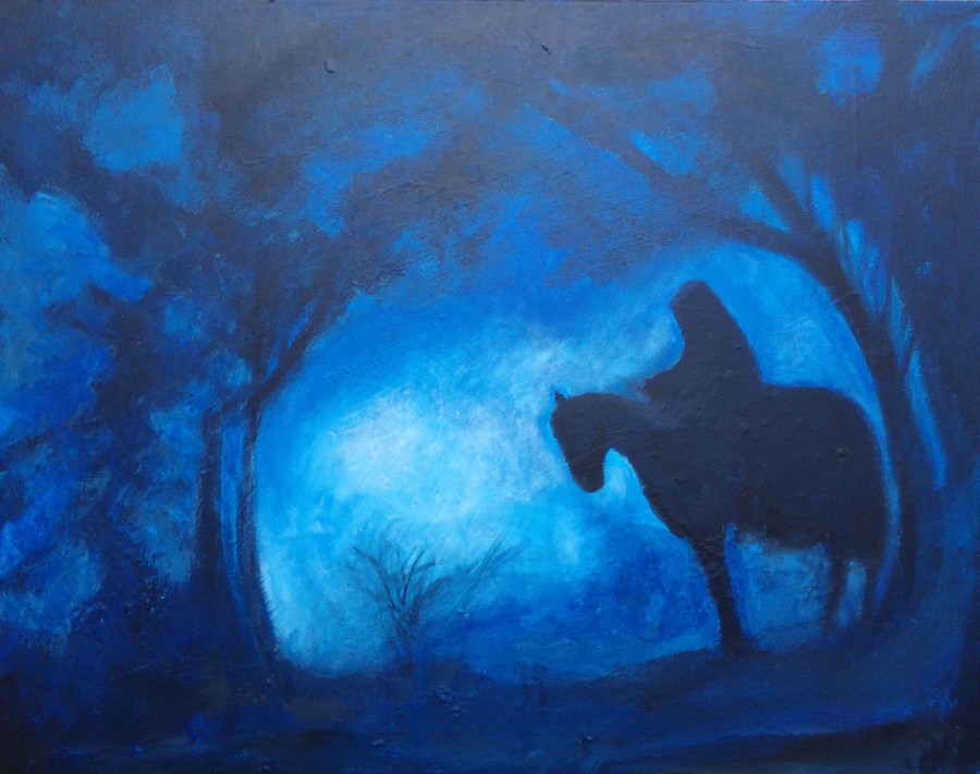 The Nazgûl (or the Daily Mail reporter, acrylic painting by AnneMarie Foley 